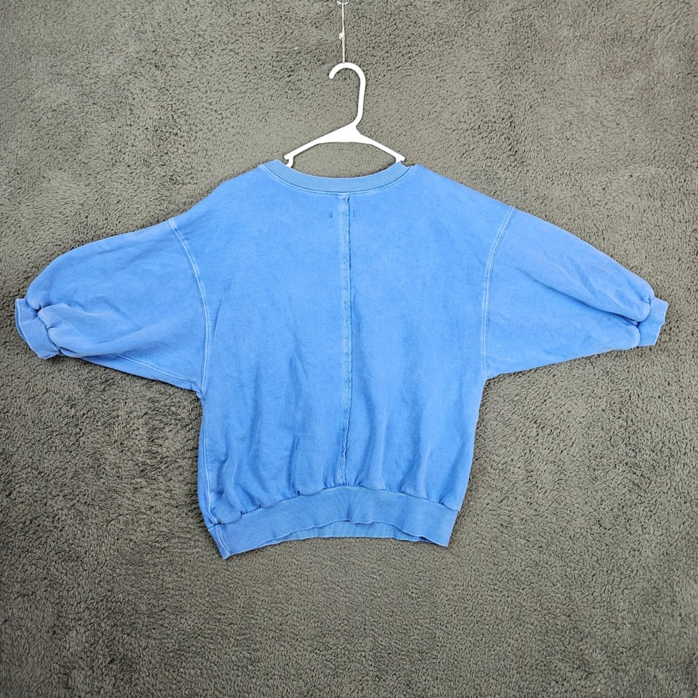 Pilcro Anthropologie Blue Puff Short Sleeve French Terry Sweatshirt Small - Picture 6 of 7